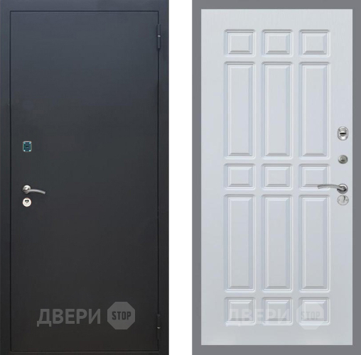 Входная металлическая Дверь Рекс (REX) 1A Черный Муар FL-33 Белый ясень в Балашихе