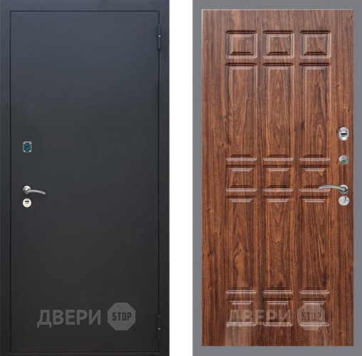 Входная металлическая Дверь Рекс (REX) 1A Черный Муар FL-33 орех тисненый в Балашихе