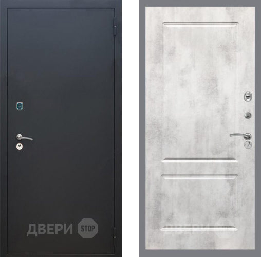 Входная металлическая Дверь Рекс (REX) 1A Черный Муар FL-117 Бетон светлый в Балашихе