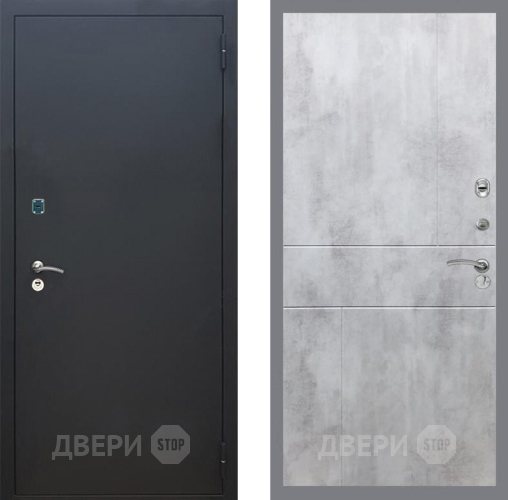 Входная металлическая Дверь Рекс (REX) 1A Черный Муар FL-290 Бетон светлый в Балашихе