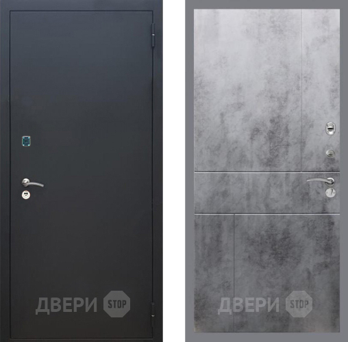 Входная металлическая Дверь Рекс (REX) 1A Черный Муар FL-290 Бетон темный в Балашихе