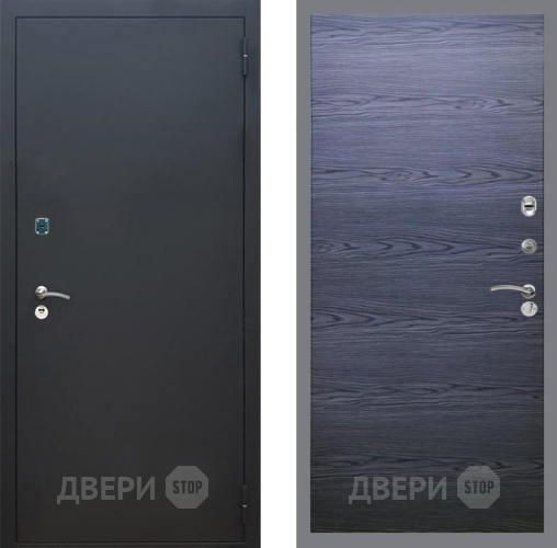 Входная металлическая Дверь Рекс (REX) 1A Черный Муар GL Дуб тангенальный черный в Балашихе