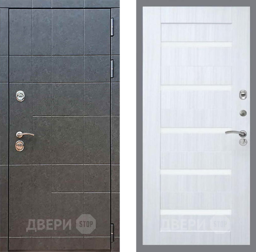 Входная металлическая Дверь Рекс (REX) 21 СБ-14 стекло белое Сандал белый в Балашихе