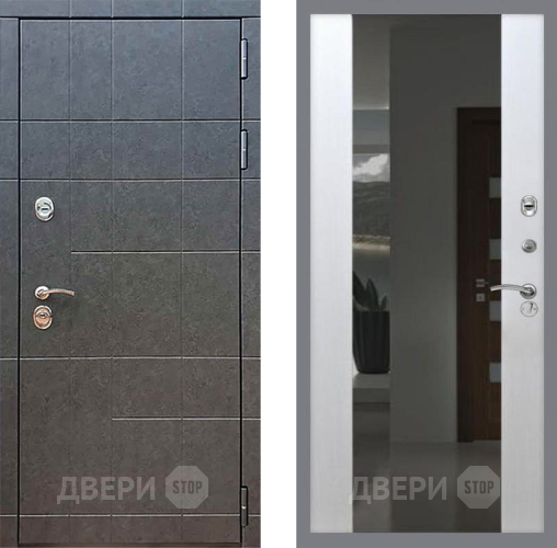 Входная металлическая Дверь Рекс (REX) 21 СБ-16 Зеркало Белый ясень в Балашихе