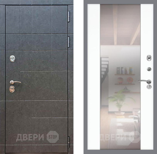 Входная металлическая Дверь Рекс (REX) 21 СБ-16 Зеркало Силк Сноу в Балашихе