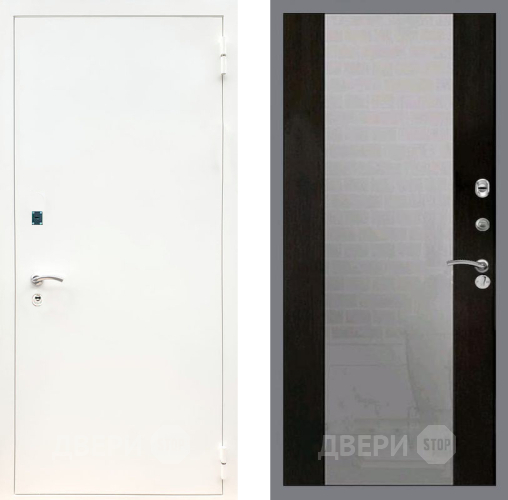 Дверь Рекс (REX) 1А Белая шагрень СБ-16 Зеркало Венге в Балашихе