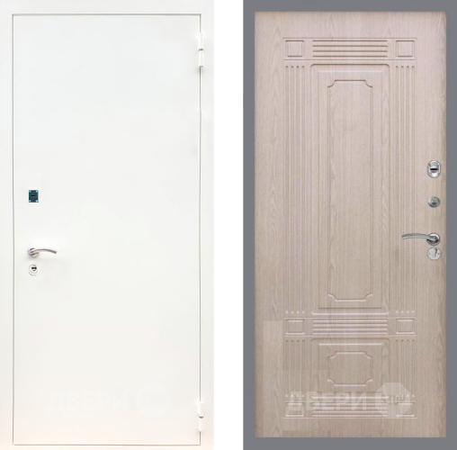 Входная металлическая Дверь Рекс (REX) 1А Белая шагрень FL-2 Беленый дуб в Балашихе