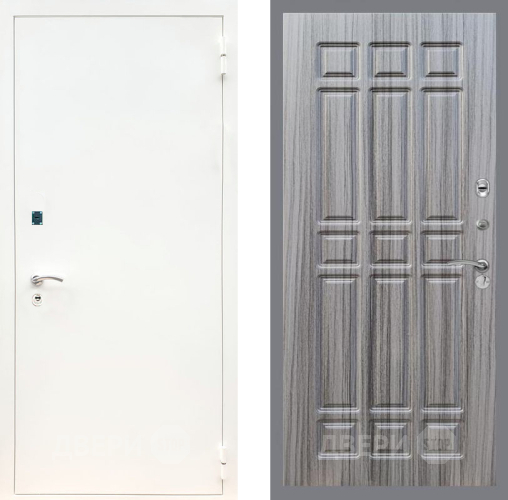 Входная металлическая Дверь Рекс (REX) 1А Белая шагрень FL-33 Сандал грей в Балашихе