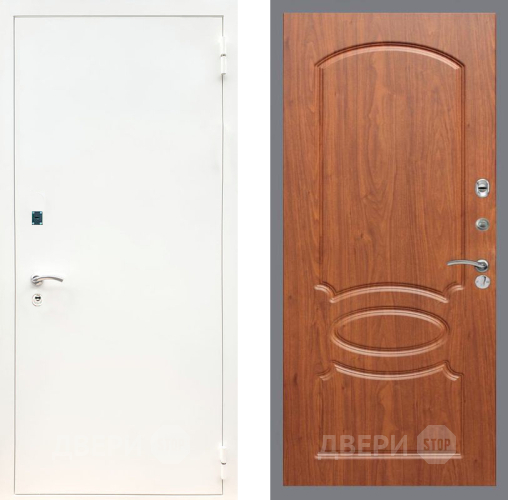 Входная металлическая Дверь Рекс (REX) 1А Белая шагрень FL-128 Морёная берёза в Балашихе