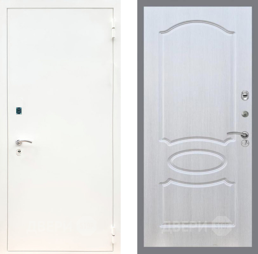 Входная металлическая Дверь Рекс (REX) 1А Белая шагрень FL-128 Лиственница беж в Балашихе