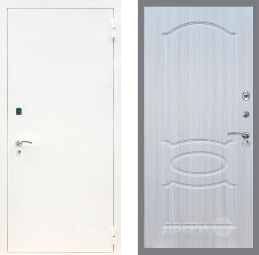 Входная металлическая Дверь Рекс (REX) 1А Белая шагрень FL-128 Сандал белый в Балашихе