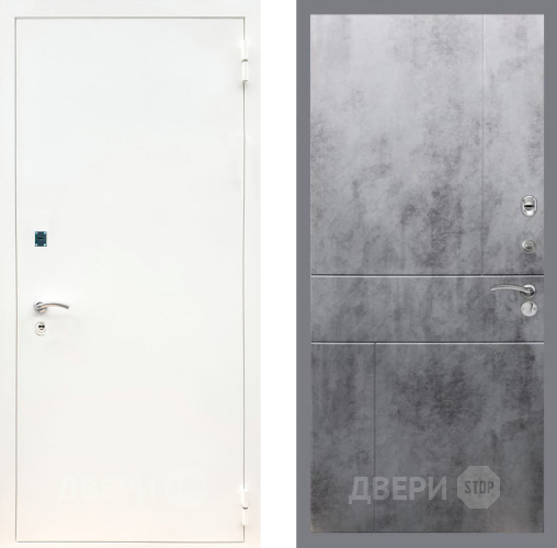 Входная металлическая Дверь Рекс (REX) 1А Белая шагрень FL-290 Бетон темный в Балашихе