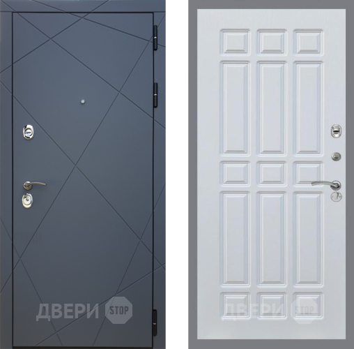 Входная металлическая Дверь Рекс (REX) 13 Силк Титан FL-33 Белый ясень в Балашихе