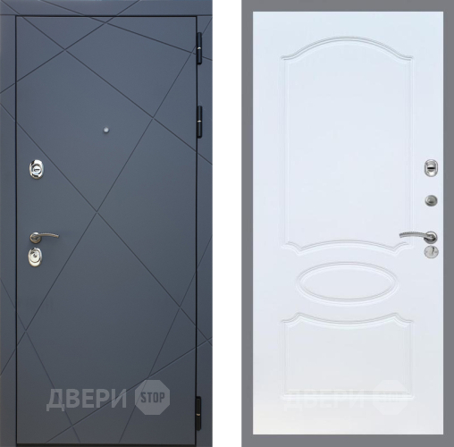Входная металлическая Дверь Рекс (REX) 13 Силк Титан FL-128 Белый ясень в Балашихе
