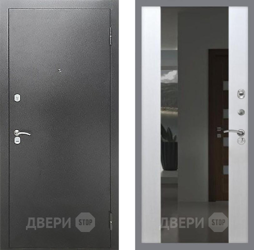 Входная металлическая Дверь Рекс (REX) Сити СБ-16 Зеркало Белый ясень в Балашихе