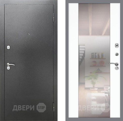 Входная металлическая Дверь Рекс (REX) Сити СБ-16 Зеркало Силк Сноу в Балашихе