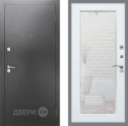 Входная металлическая Дверь Рекс (REX) Сити Зеркало Пастораль Силк Сноу в Балашихе