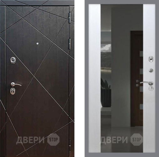 Входная металлическая Дверь Рекс (REX) 13 Венге СБ-16 Зеркало Белый ясень в Балашихе
