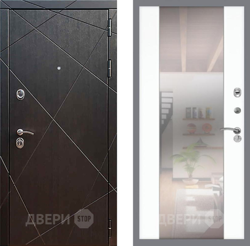 Входная металлическая Дверь Рекс (REX) 13 Венге СБ-16 Зеркало Силк Сноу в Балашихе