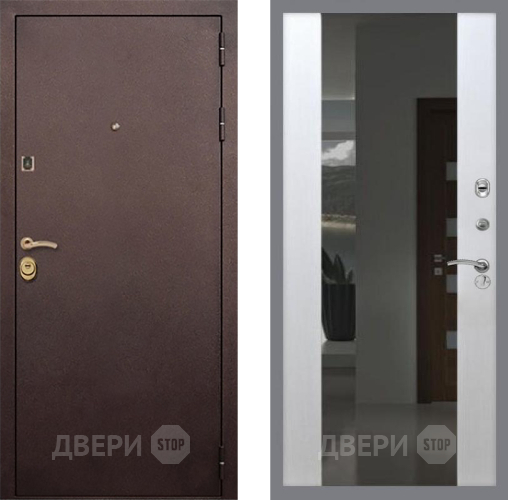 Входная металлическая Дверь Рекс (REX) Лайт 3К СБ-16 Зеркало Белый ясень в Балашихе