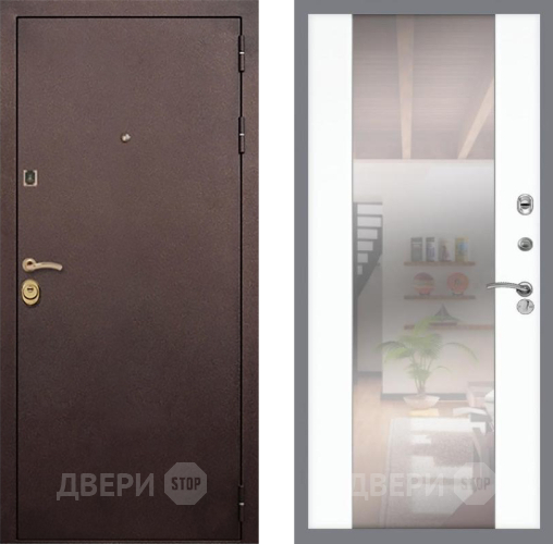 Входная металлическая Дверь Рекс (REX) Лайт 3К СБ-16 Зеркало Силк Сноу в Балашихе