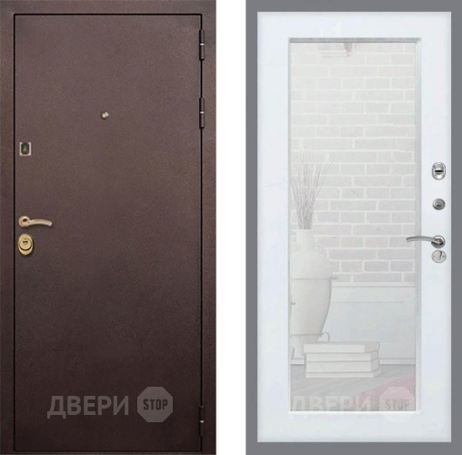 Входная металлическая Дверь Рекс (REX) Лайт 3К Зеркало Пастораль Белый ясень в Балашихе