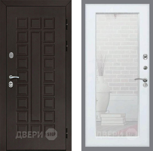 Входная металлическая Дверь Рекс (REX) Сенатор 3К Зеркало Пастораль Белый ясень в Балашихе