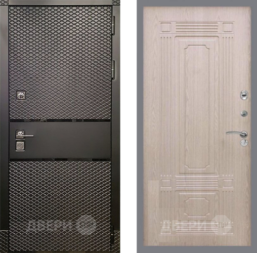 Входная металлическая Дверь Рекс (REX) 15 Черный Кварц FL-2 Беленый дуб в Балашихе