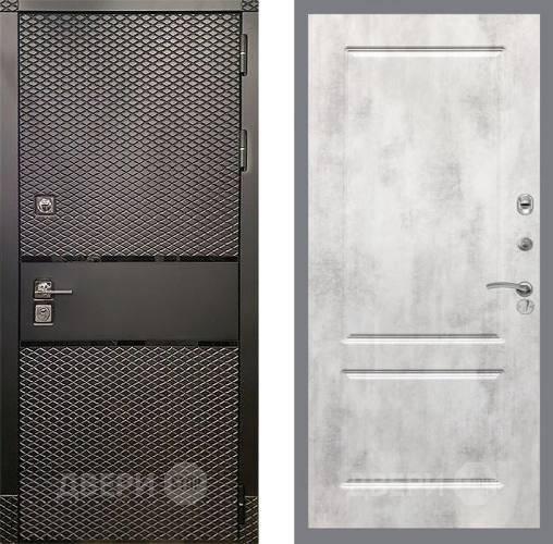 Входная металлическая Дверь Рекс (REX) 15 Черный Кварц FL-117 Бетон светлый в Балашихе