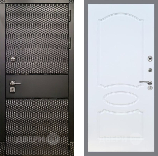 Входная металлическая Дверь Рекс (REX) 15 Черный Кварц FL-128 Белый ясень в Балашихе