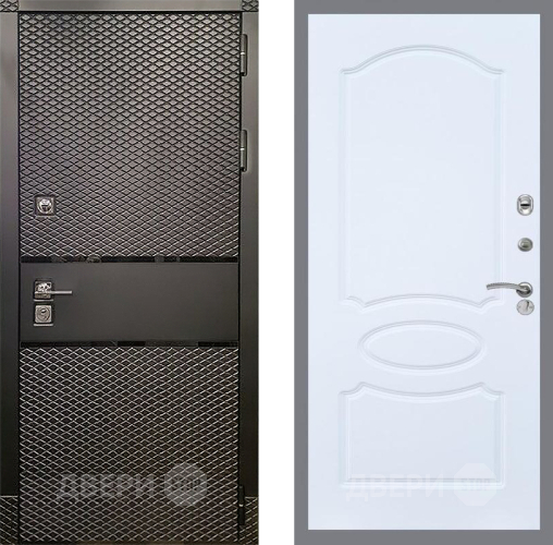 Входная металлическая Дверь Рекс (REX) 15 Черный Кварц FL-128 Силк Сноу в Балашихе