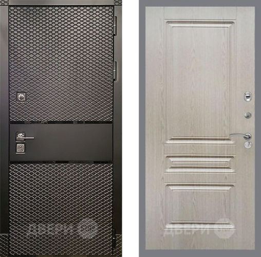 Входная металлическая Дверь Рекс (REX) 15 Черный Кварц FL-243 Беленый дуб в Балашихе