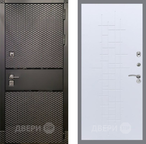 Входная металлическая Дверь Рекс (REX) 15 Черный Кварц FL-289 Белый ясень в Балашихе