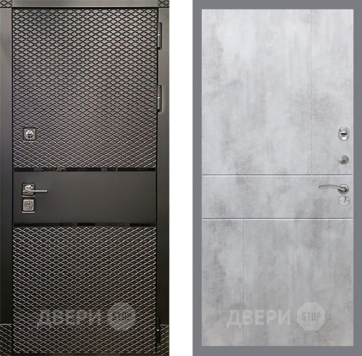 Входная металлическая Дверь Рекс (REX) 15 Черный Кварц FL-290 Бетон светлый в Балашихе