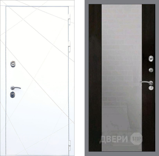 Входная металлическая Дверь Рекс (REX) 13 Силк Сноу СБ-16 Зеркало Венге в Балашихе