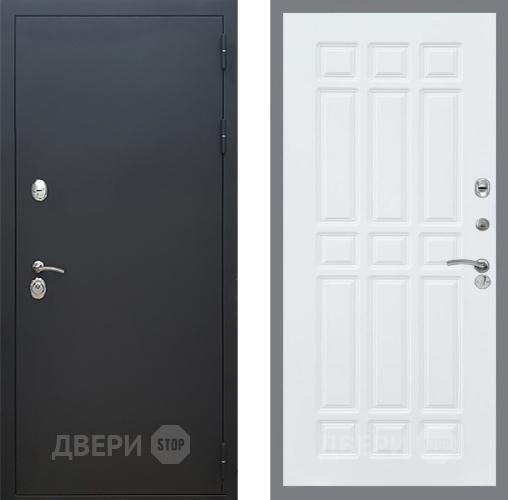 Входная металлическая Дверь Рекс (REX) 5 Черный Муар FL-33 Силк Сноу в Балашихе