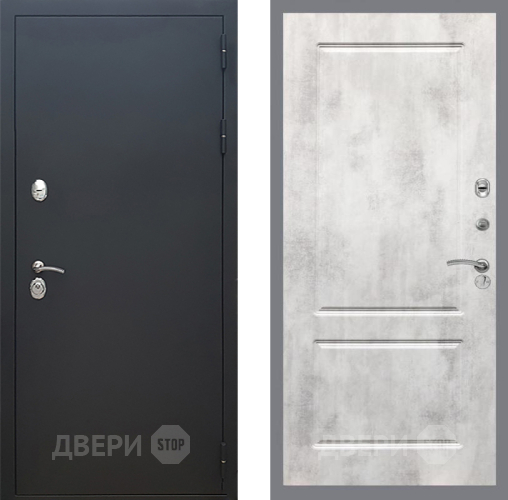 Входная металлическая Дверь Рекс (REX) 5 Черный Муар FL-117 Бетон светлый в Балашихе