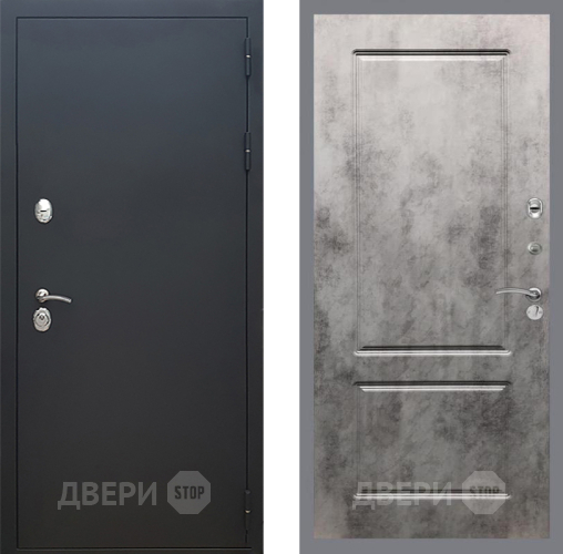 Входная металлическая Дверь Рекс (REX) 5 Черный Муар FL-117 Бетон темный в Балашихе