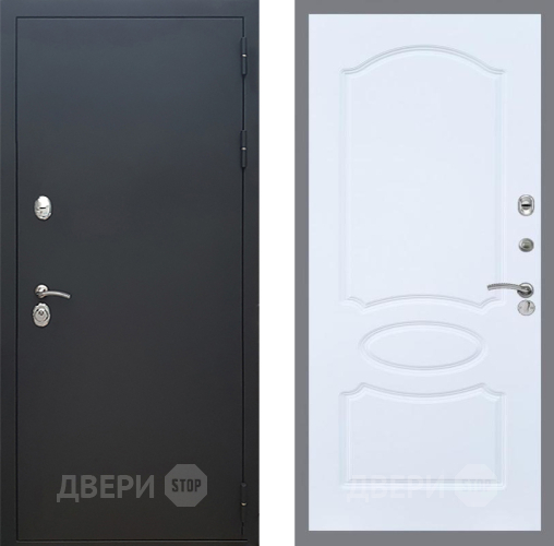Входная металлическая Дверь Рекс (REX) 5 Черный Муар FL-128 Силк Сноу в Балашихе
