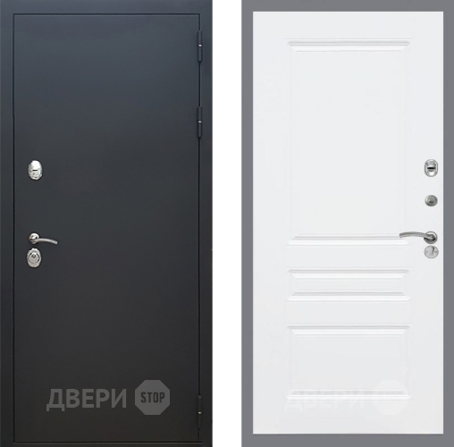 Входная металлическая Дверь Рекс (REX) 5 Черный Муар FL-243 Силк Сноу в Балашихе