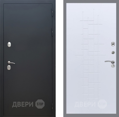 Входная металлическая Дверь Рекс (REX) 5 Черный Муар FL-289 Белый ясень в Балашихе