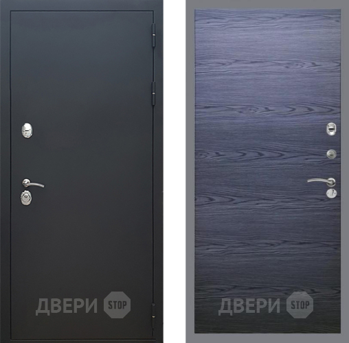 Входная металлическая Дверь Рекс (REX) 5 Черный Муар GL Дуб тангенальный черный в Балашихе