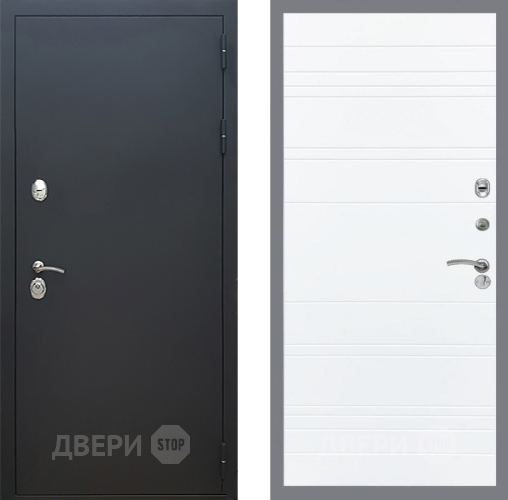 Входная металлическая Дверь Рекс (REX) 5 Черный Муар Line Силк Сноу в Балашихе