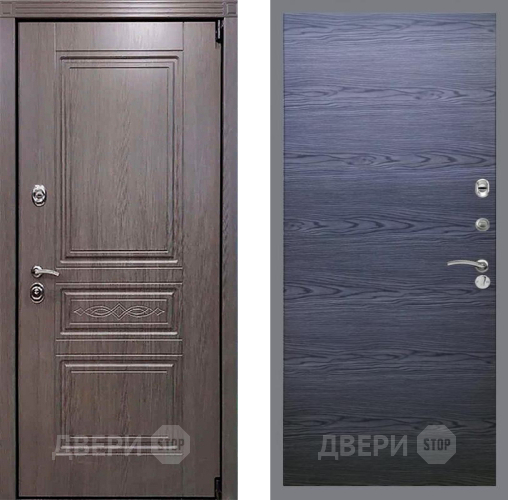 Входная металлическая Дверь Рекс (REX) Премиум-S GL Дуб тангенальный черный в Балашихе