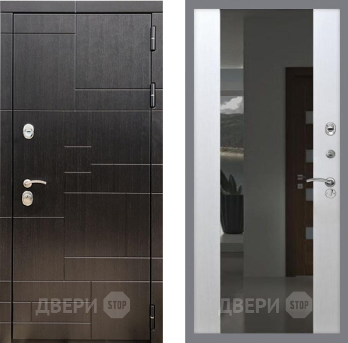 Входная металлическая Дверь Рекс (REX) 20 СБ-16 Зеркало Белый ясень в Балашихе