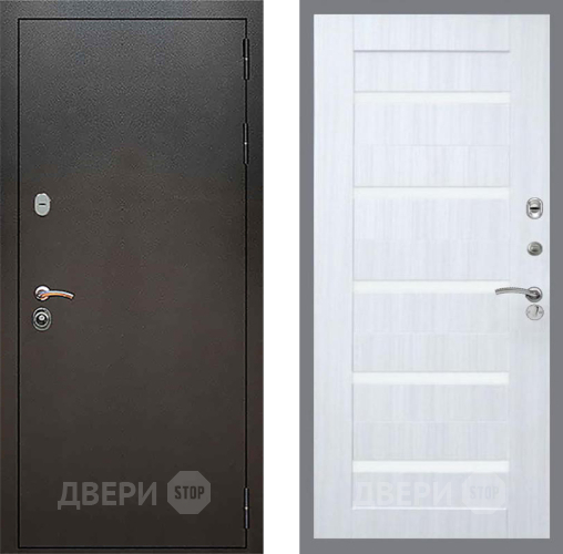 Входная металлическая Дверь Рекс (REX) 5 Серебро Антик СБ-14 стекло белое Сандал белый в Балашихе