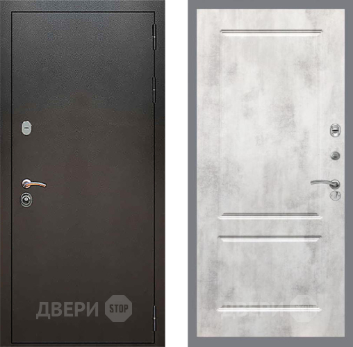 Входная металлическая Дверь Рекс (REX) 5 Серебро Антик FL-117 Бетон светлый в Балашихе