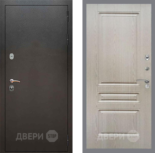 Входная металлическая Дверь Рекс (REX) 5 Серебро Антик FL-243 Беленый дуб в Балашихе