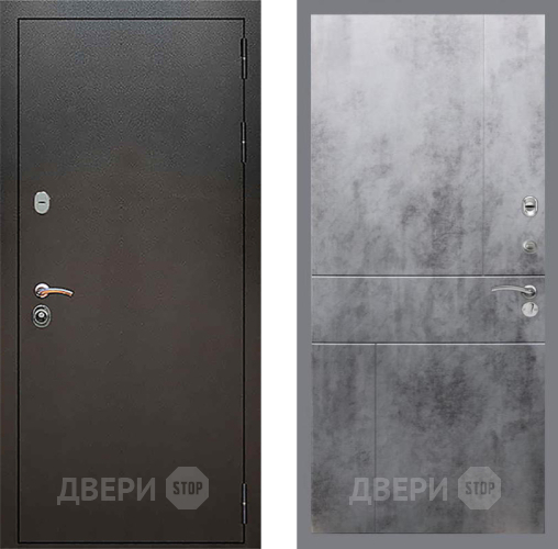 Входная металлическая Дверь Рекс (REX) 5 Серебро Антик FL-290 Бетон темный в Балашихе