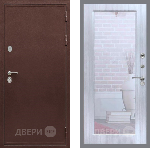 Входная металлическая Дверь Рекс (REX) 5А Зеркало Пастораль Сандал белый в Балашихе